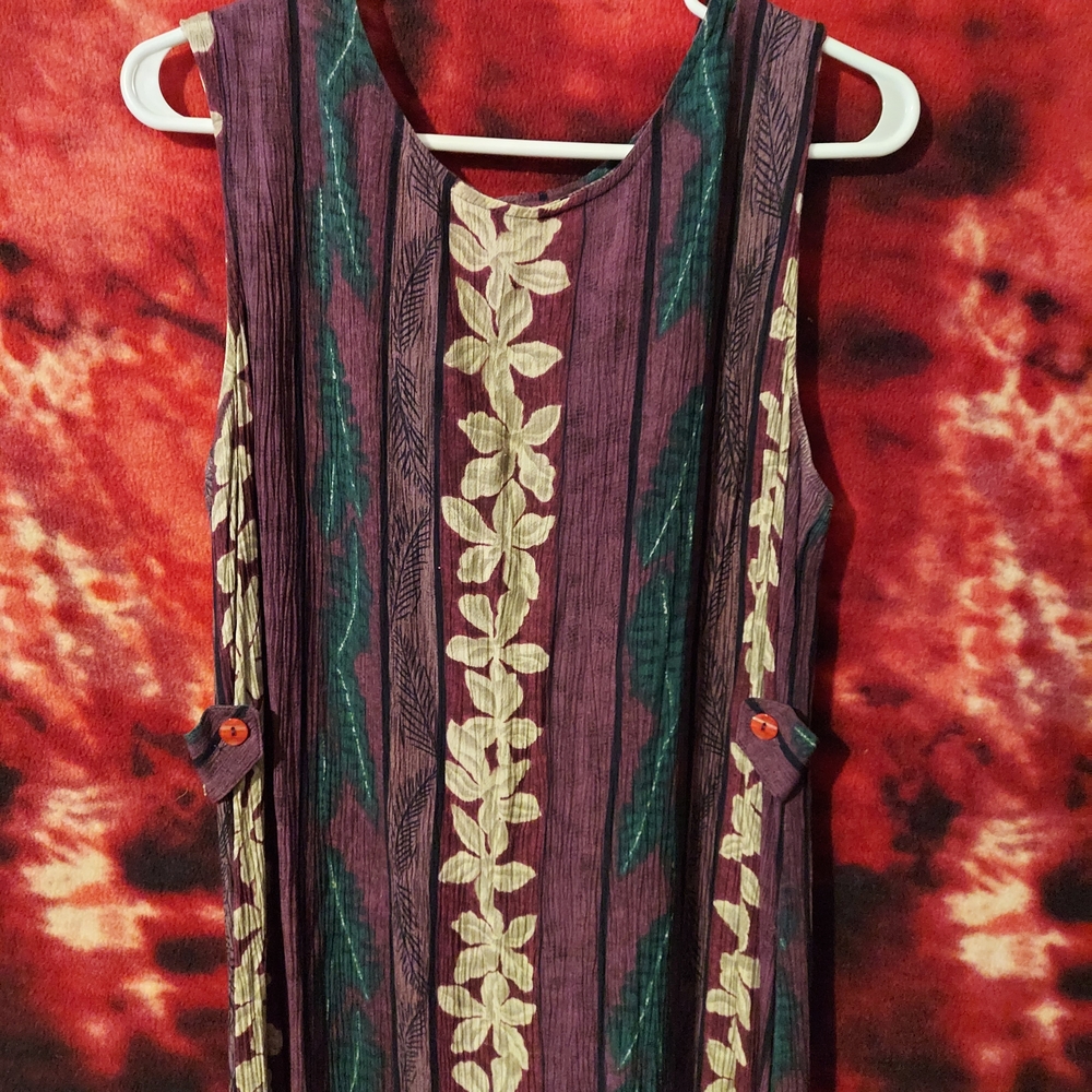 Vintage Sag Harbor Moody Floral Sleeveless Maxi Dress